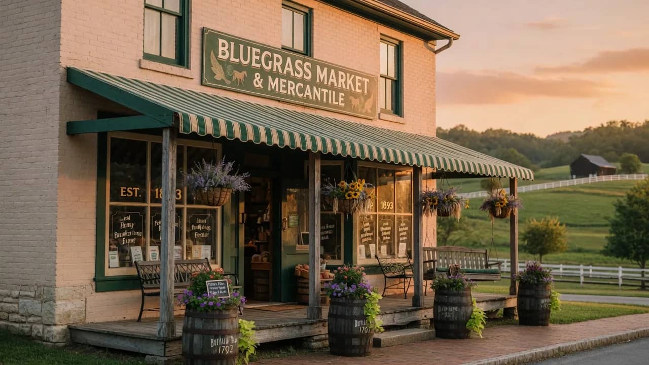 Market and mercantile website demo for Central Kentucky with antiques and handmade goods